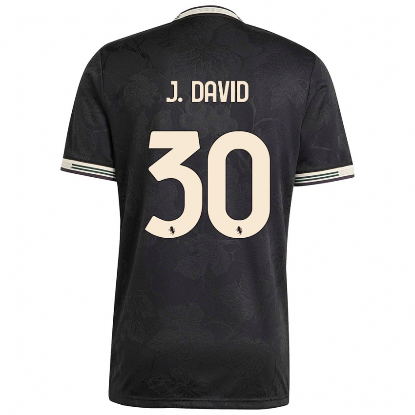גברים ג'ונתן דייוויד #30 שחור לבן ירוק ג'רזי קיט שלישי 2025/26 חולצה קצרה