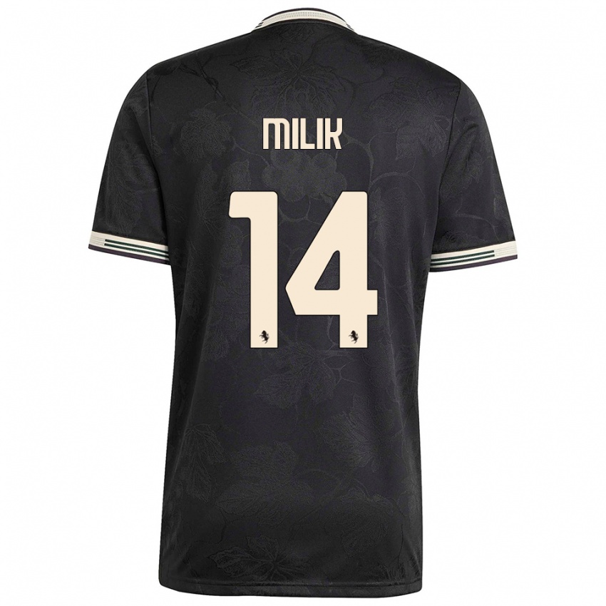גברים ארקדיוש מיליק #14 שחור לבן ירוק ג'רזי קיט שלישי 2025/26 חולצה קצרה