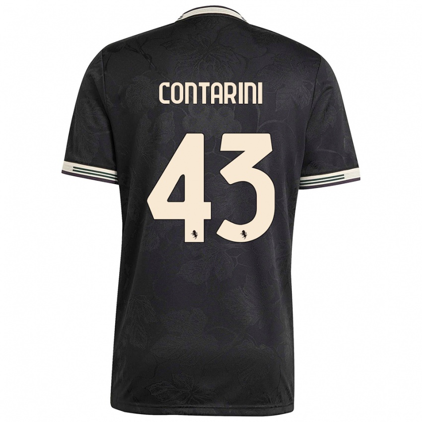 גברים Jacopo Contarini #43 שחור לבן ירוק ג'רזי קיט שלישי 2025/26 חולצה קצרה