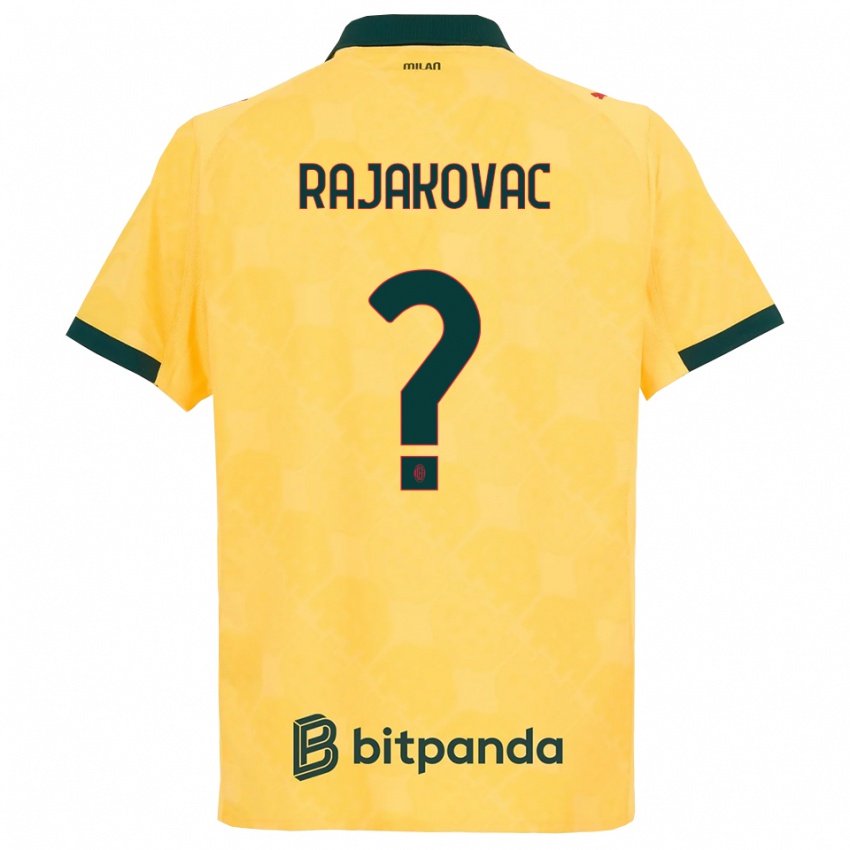 גברים Mihajlo Rajakovac #0 צהוב שחור ג'רזי קיט שלישי 2025/26 חולצה קצרה