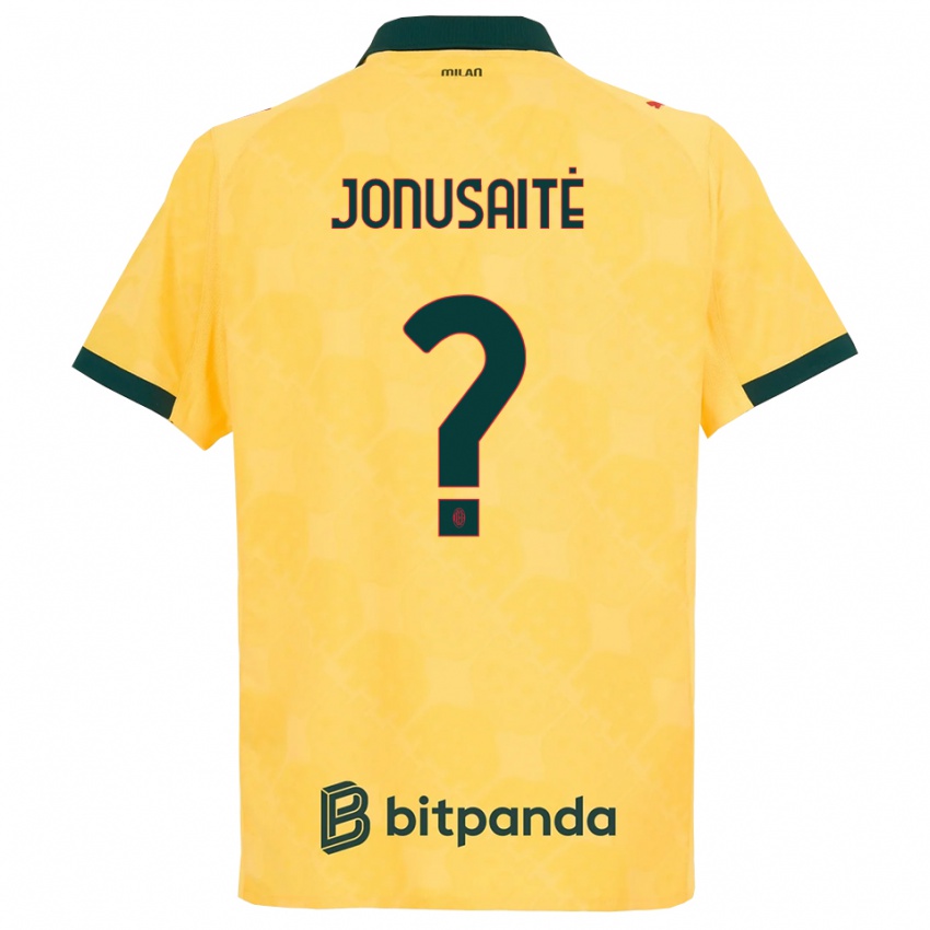 גברים Rimantė Jonušaitė #0 צהוב שחור ג'רזי קיט שלישי 2025/26 חולצה קצרה