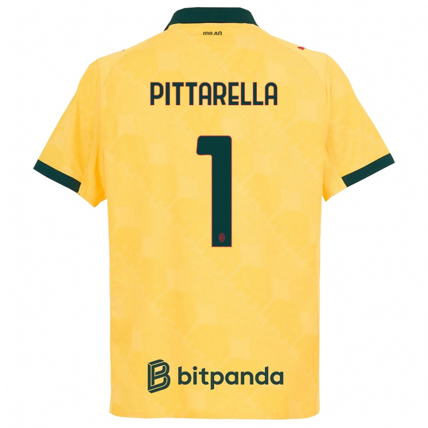 גברים Matteo Pittarella #1 צהוב שחור ג'רזי קיט שלישי 2025/26 חולצה קצרה