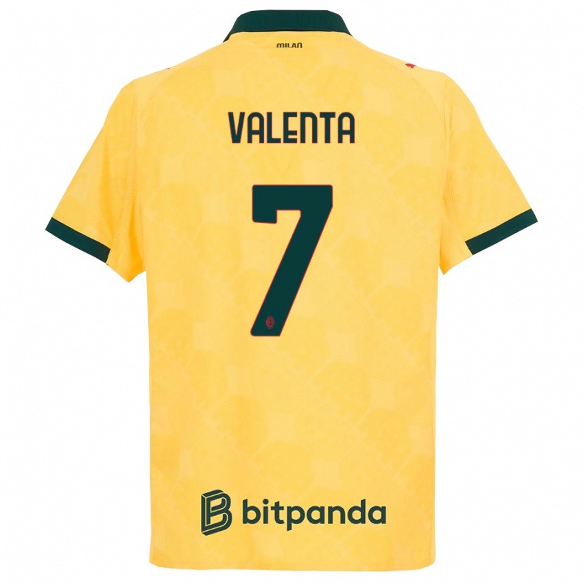 גברים Tommaso Valenta #7 צהוב שחור ג'רזי קיט שלישי 2025/26 חולצה קצרה
