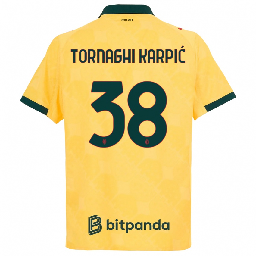 גברים Lavinia Tornaghi Karpić #38 צהוב שחור ג'רזי קיט שלישי 2025/26 חולצה קצרה