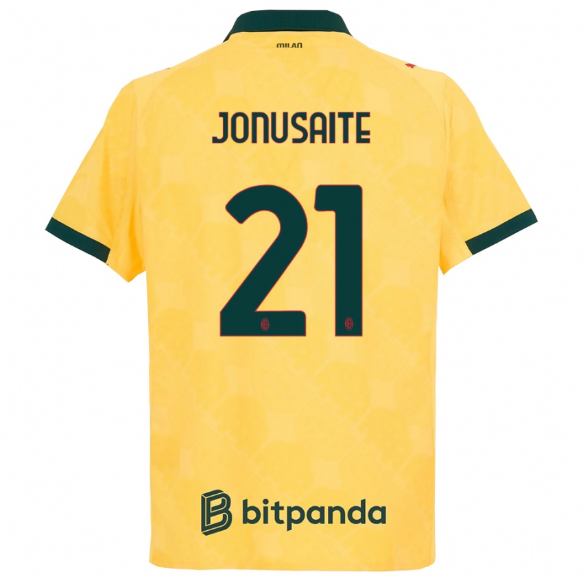 גברים Rimantė Jonušaitė #21 צהוב שחור ג'רזי קיט שלישי 2025/26 חולצה קצרה