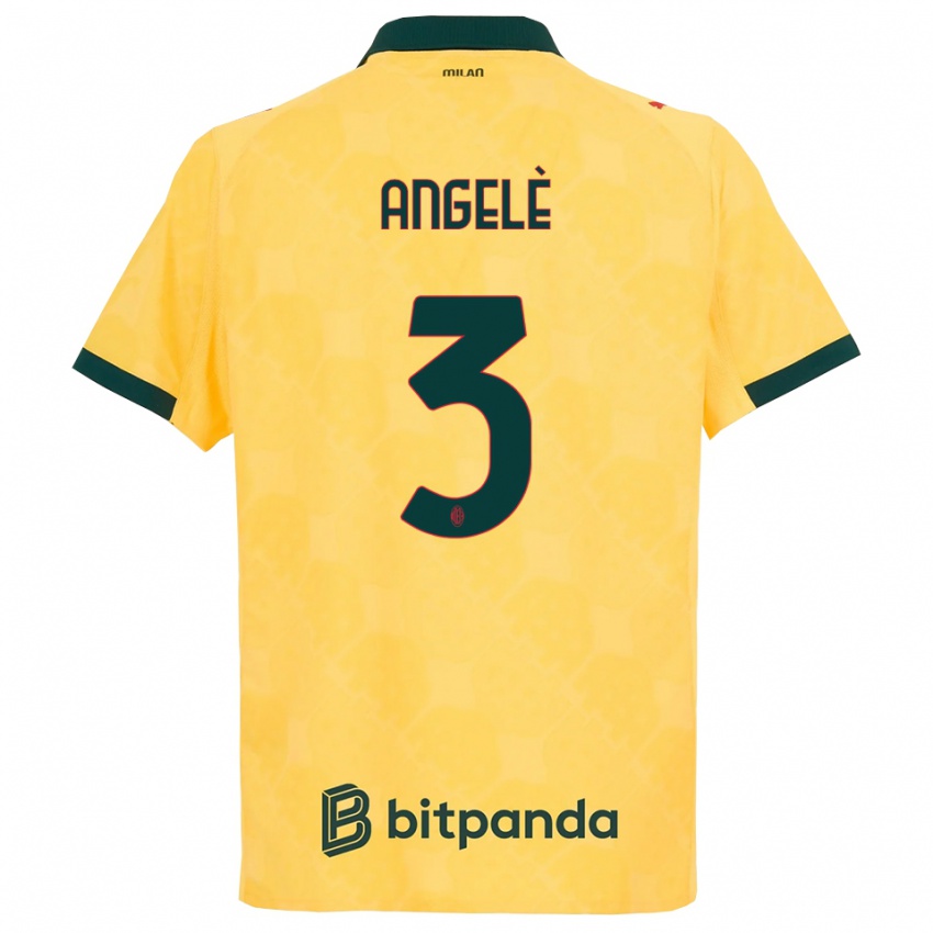 גברים Gregorio Angelè #3 צהוב שחור ג'רזי קיט שלישי 2025/26 חולצה קצרה