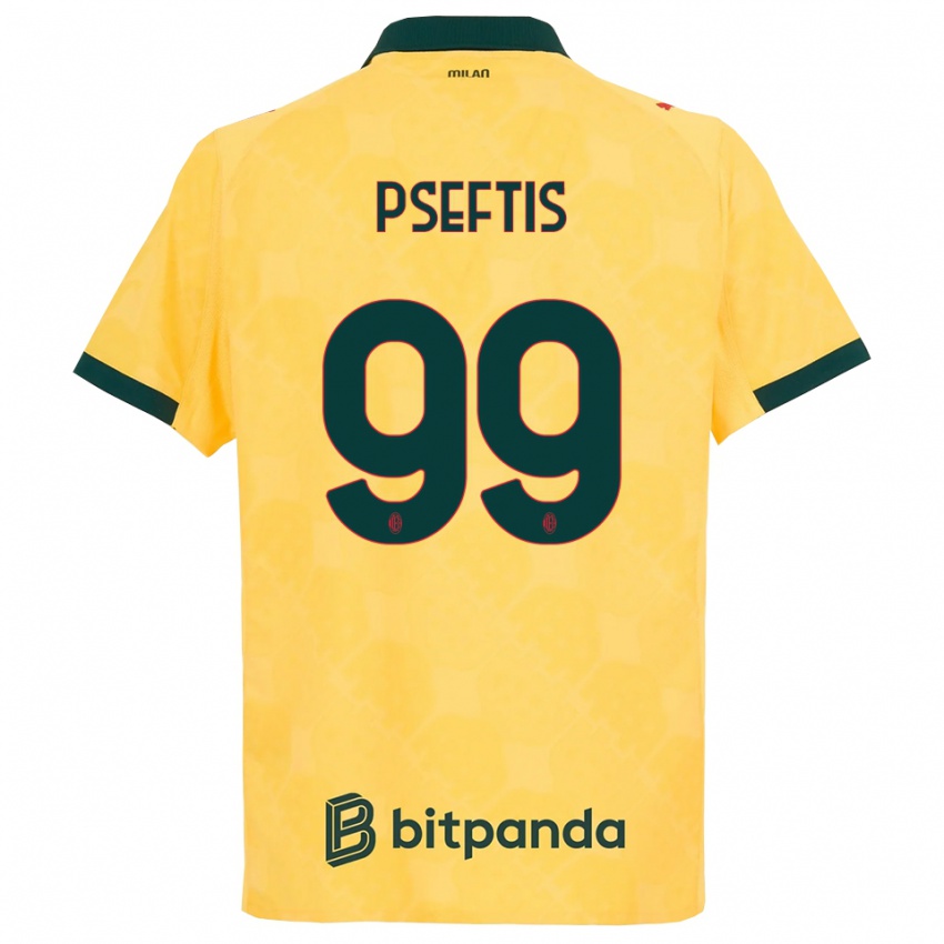 גברים Fotios Pseftis #99 צהוב שחור ג'רזי קיט שלישי 2025/26 חולצה קצרה