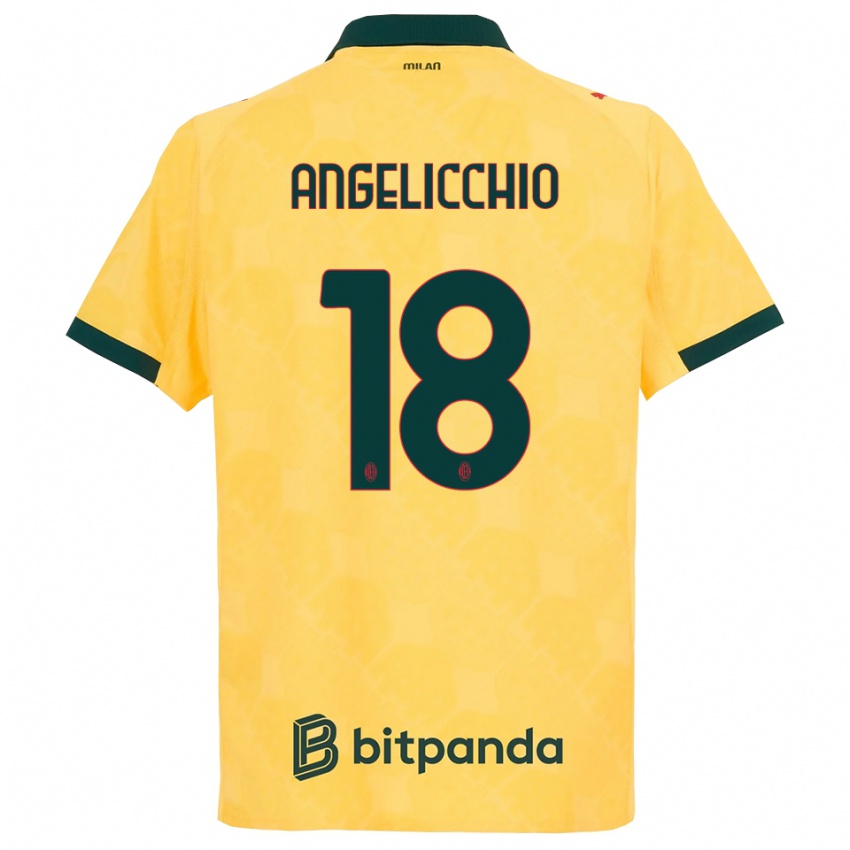 גברים Mattia Angelicchio #18 צהוב שחור ג'רזי קיט שלישי 2025/26 חולצה קצרה
