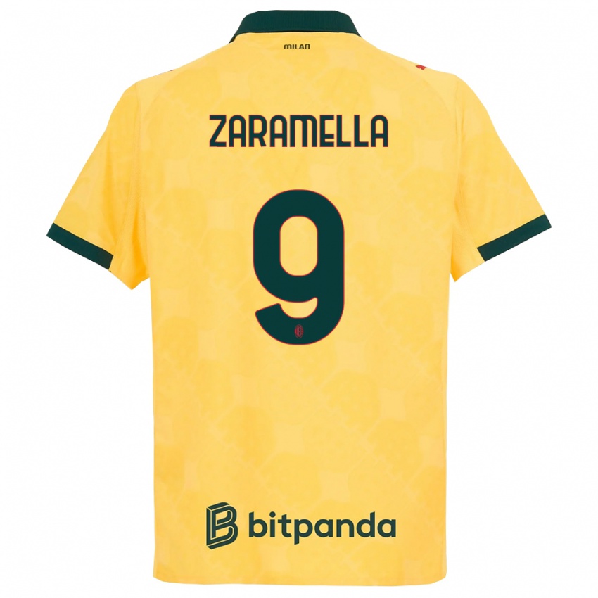 גברים Mattia Zaramella #9 צהוב שחור ג'רזי קיט שלישי 2025/26 חולצה קצרה