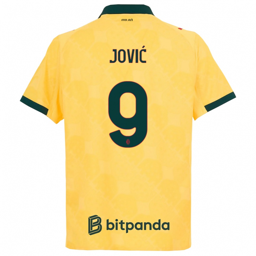 גברים לוקה יוביץ' #9 צהוב שחור ג'רזי קיט שלישי 2025/26 חולצה קצרה