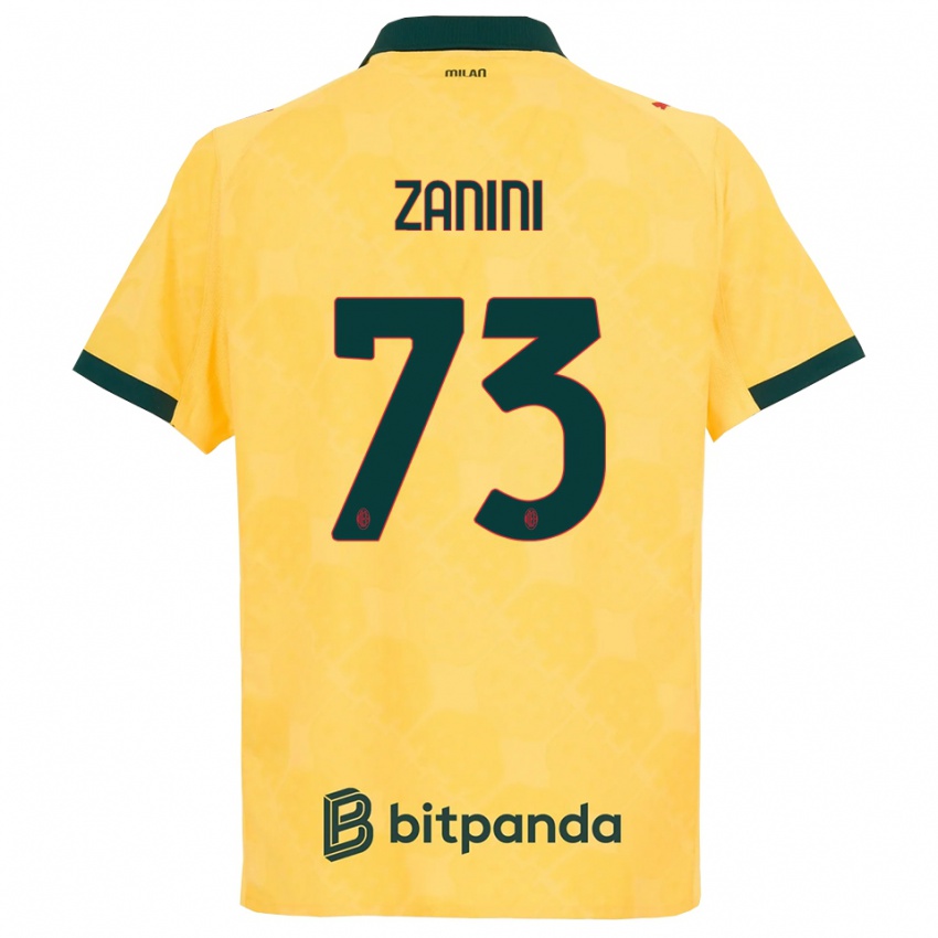 גברים Paola Zanini #73 צהוב שחור ג'רזי קיט שלישי 2025/26 חולצה קצרה