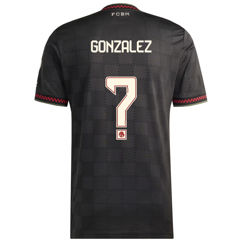 גברים Gabriel Gonzalez #0 שחור לבן ג'רזי קיט שלישי 2025/26 חולצה קצרה