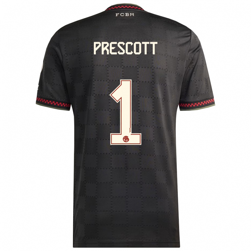 גברים Leonard Prescott #1 שחור לבן ג'רזי קיט שלישי 2025/26 חולצה קצרה