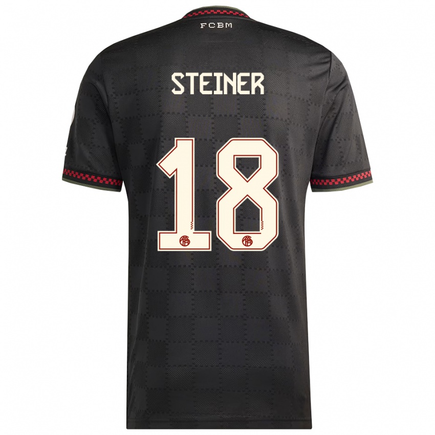 גברים Michael Steiner #18 שחור לבן ג'רזי קיט שלישי 2025/26 חולצה קצרה