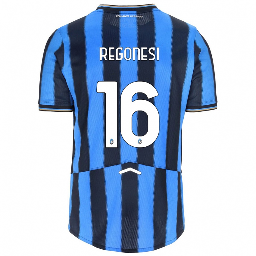 נשים Nicolò Regonesi #16 תכלת שחור ג'רזי ביתית 2025/26 חולצה קצרה