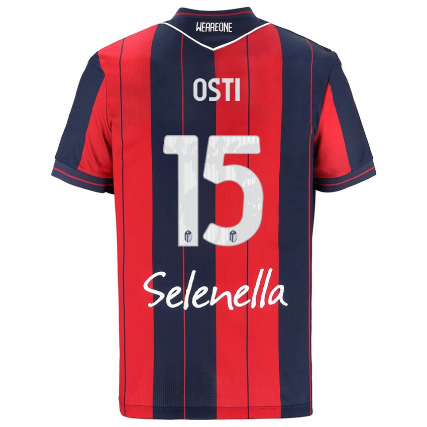 נשים Gabriele Osti #15 אדום נייבי ג'רזי ביתית 2025/26 חולצה קצרה