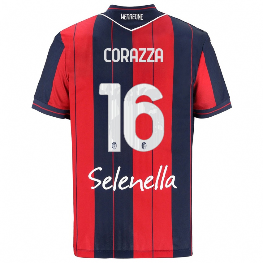 נשים טומאסו קורז'ה #16 אדום נייבי ג'רזי ביתית 2025/26 חולצה קצרה