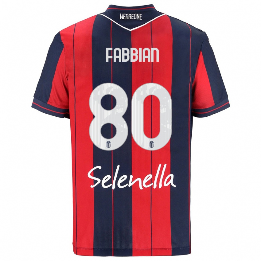 נשים ג'ובאני פביאן #80 אדום נייבי ג'רזי ביתית 2025/26 חולצה קצרה