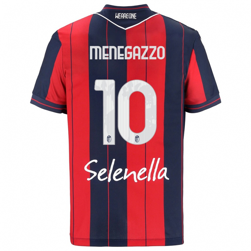 נשים Lorenzo Menegazzo #10 אדום נייבי ג'רזי ביתית 2025/26 חולצה קצרה