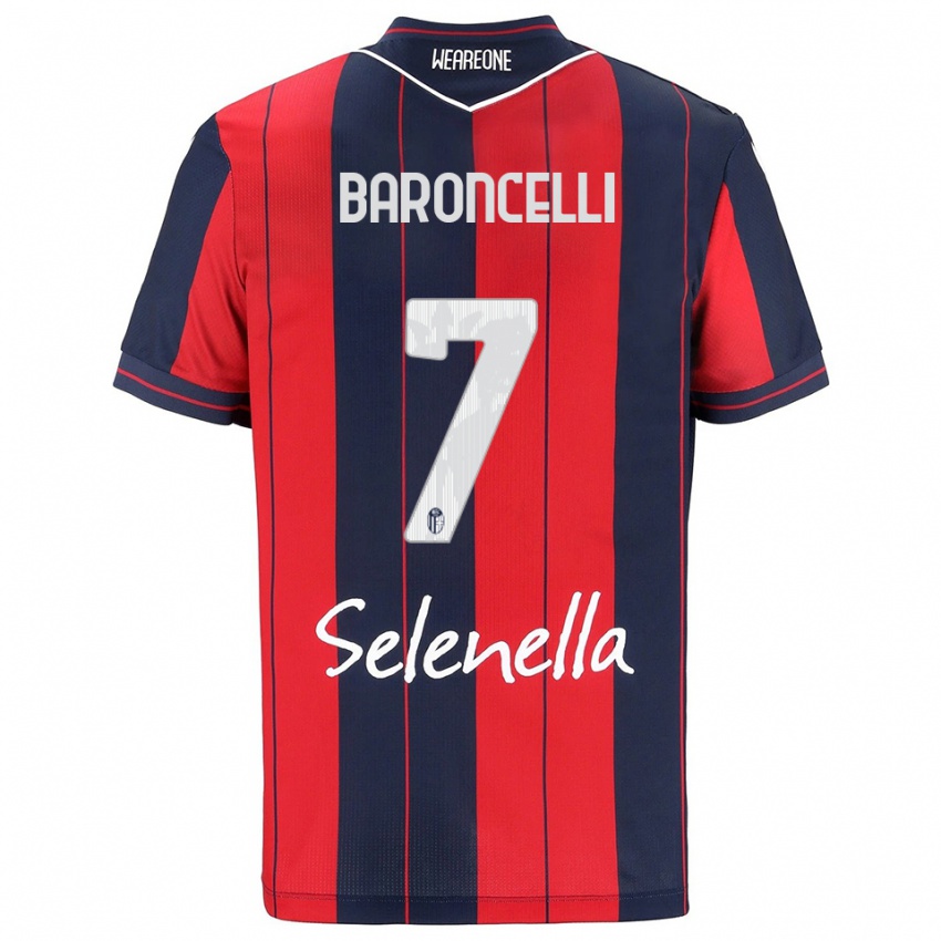 נשים Giulio Baroncelli #7 אדום נייבי ג'רזי ביתית 2025/26 חולצה קצרה