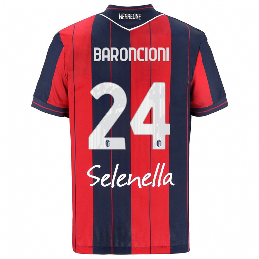 נשים Davide Baroncioni #24 אדום נייבי ג'רזי ביתית 2025/26 חולצה קצרה
