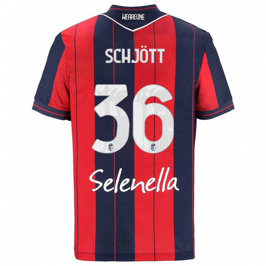 נשים Gustav Schjött #36 אדום נייבי ג'רזי ביתית 2025/26 חולצה קצרה