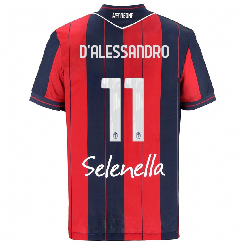 נשים Giuliano D'alessandro #11 אדום נייבי ג'רזי ביתית 2025/26 חולצה קצרה