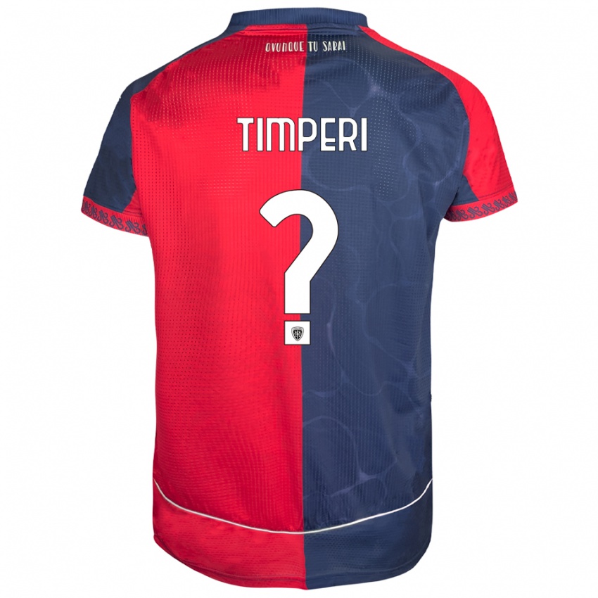 נשים Giordano Timperi #0 אדום נייבי ג'רזי ביתית 2025/26 חולצה קצרה