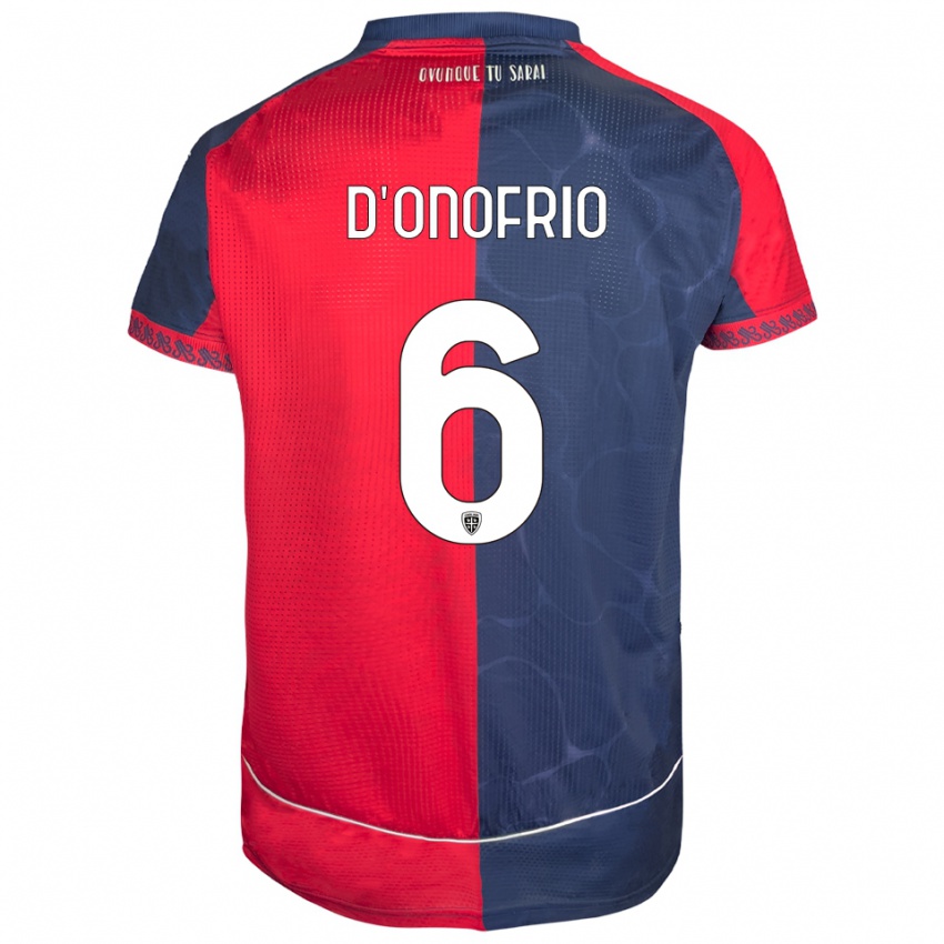 נשים Vincenzo D'onofrio #6 אדום נייבי ג'רזי ביתית 2025/26 חולצה קצרה