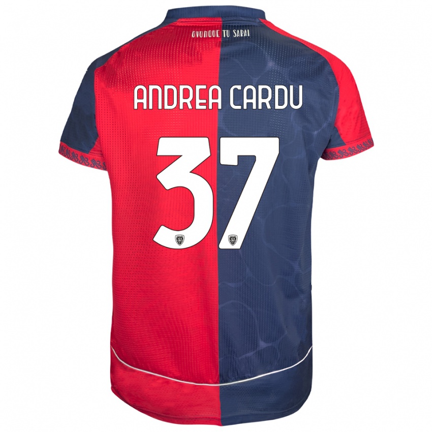 נשים Gian Andrea Cardu #37 אדום נייבי ג'רזי ביתית 2025/26 חולצה קצרה