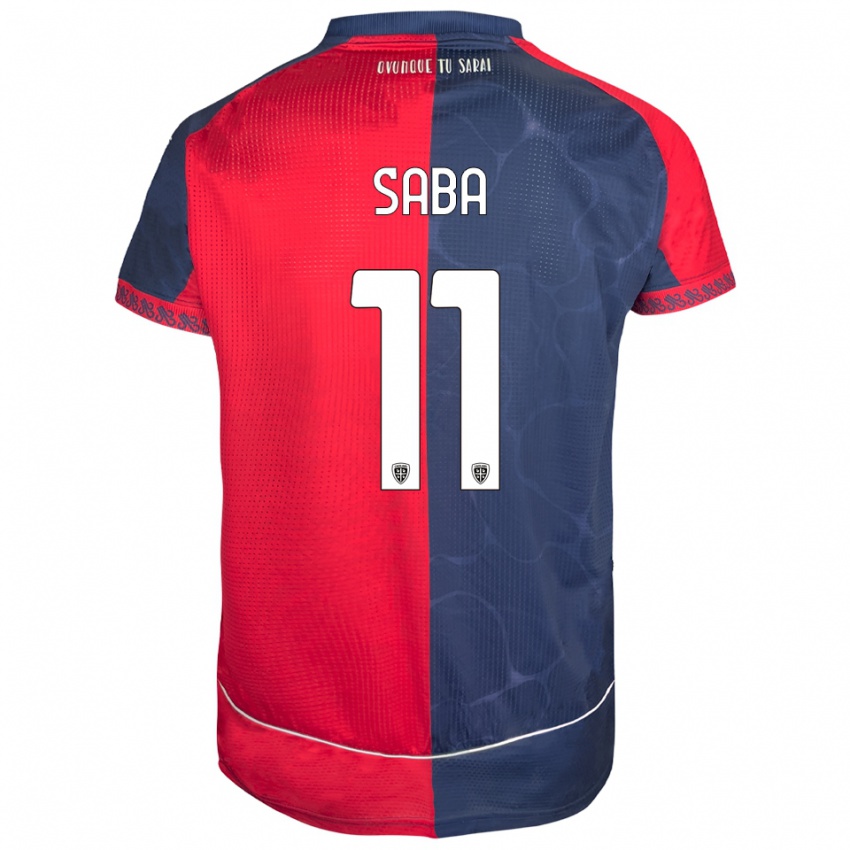 נשים Alessio Saba #11 אדום נייבי ג'רזי ביתית 2025/26 חולצה קצרה