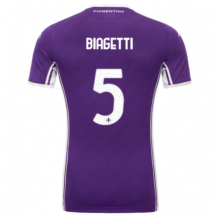 נשים Christian Biagetti #5 סגול לבן ג'רזי ביתית 2025/26 חולצה קצרה