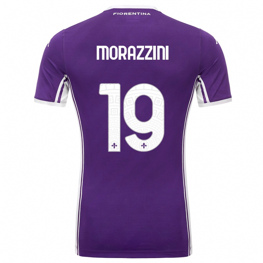 נשים Luigi Morazzini #19 סגול לבן ג'רזי ביתית 2025/26 חולצה קצרה