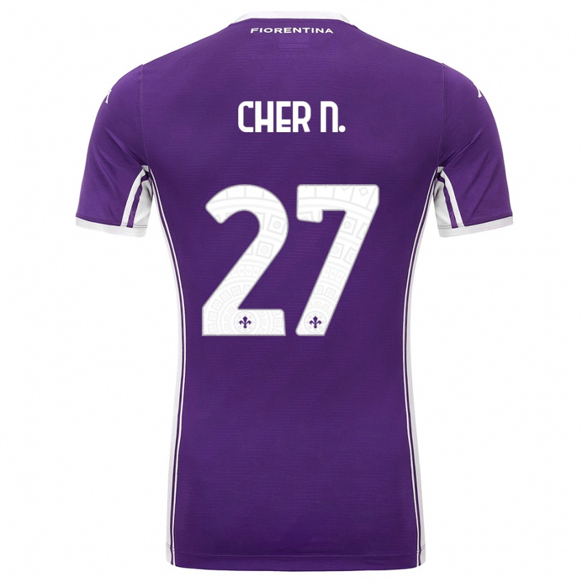 נשים Cher Ndour #27 סגול לבן ג'רזי ביתית 2025/26 חולצה קצרה