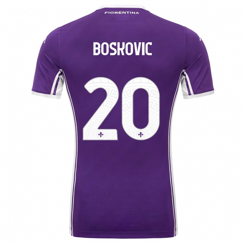 נשים Matko Boskovic #20 סגול לבן ג'רזי ביתית 2025/26 חולצה קצרה