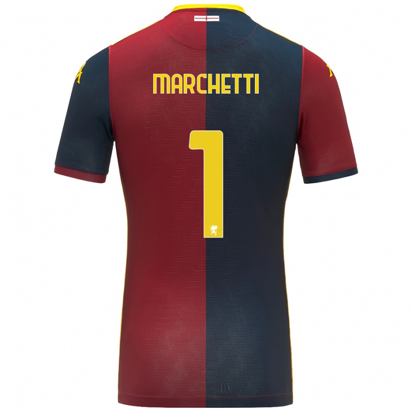 נשים Lisa Marchetti #1 אדום כחול מלכותי ג'רזי ביתית 2025/26 חולצה קצרה