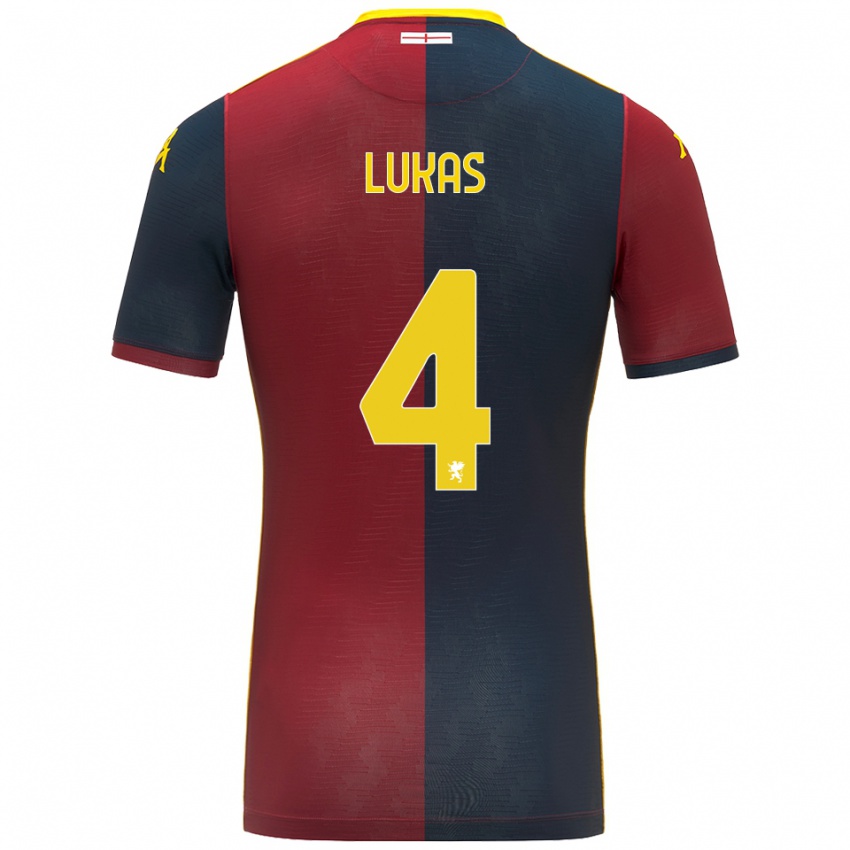 נשים Deividas Lukas #4 אדום כחול מלכותי ג'רזי ביתית 2025/26 חולצה קצרה