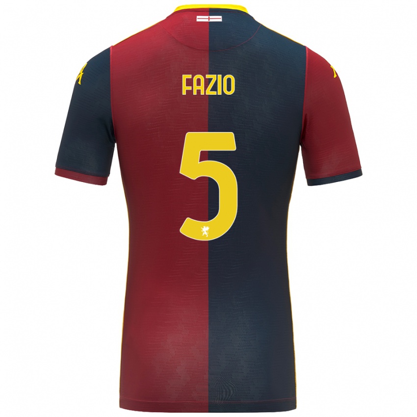 נשים Lorenzo Fazio #5 אדום כחול מלכותי ג'רזי ביתית 2025/26 חולצה קצרה