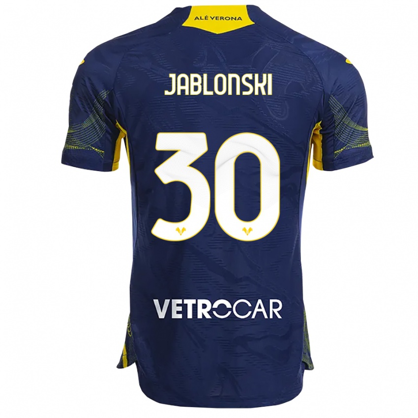 נשים Darvin Jablonski #30 נייבי צהוב ג'רזי ביתית 2025/26 חולצה קצרה