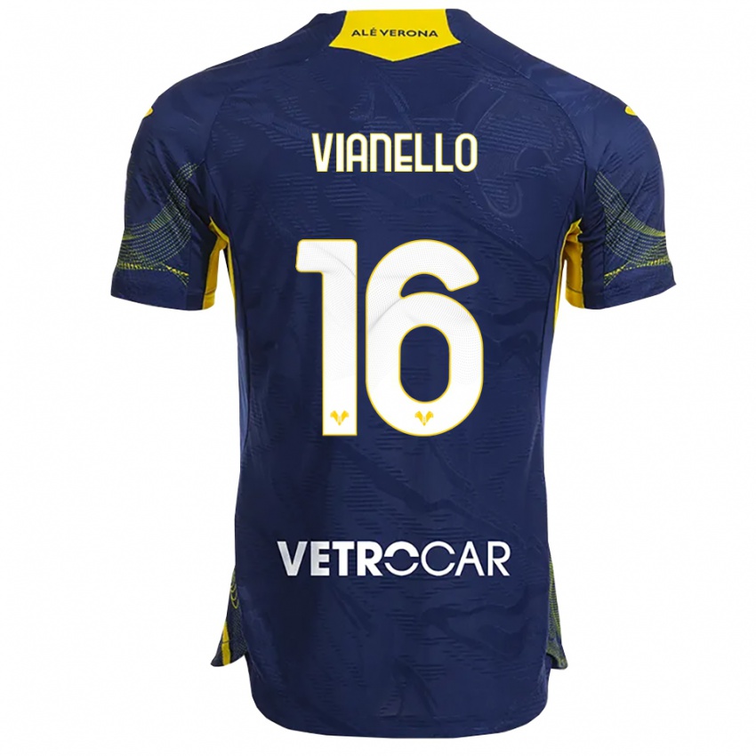 נשים Diego Vianello #16 נייבי צהוב ג'רזי ביתית 2025/26 חולצה קצרה