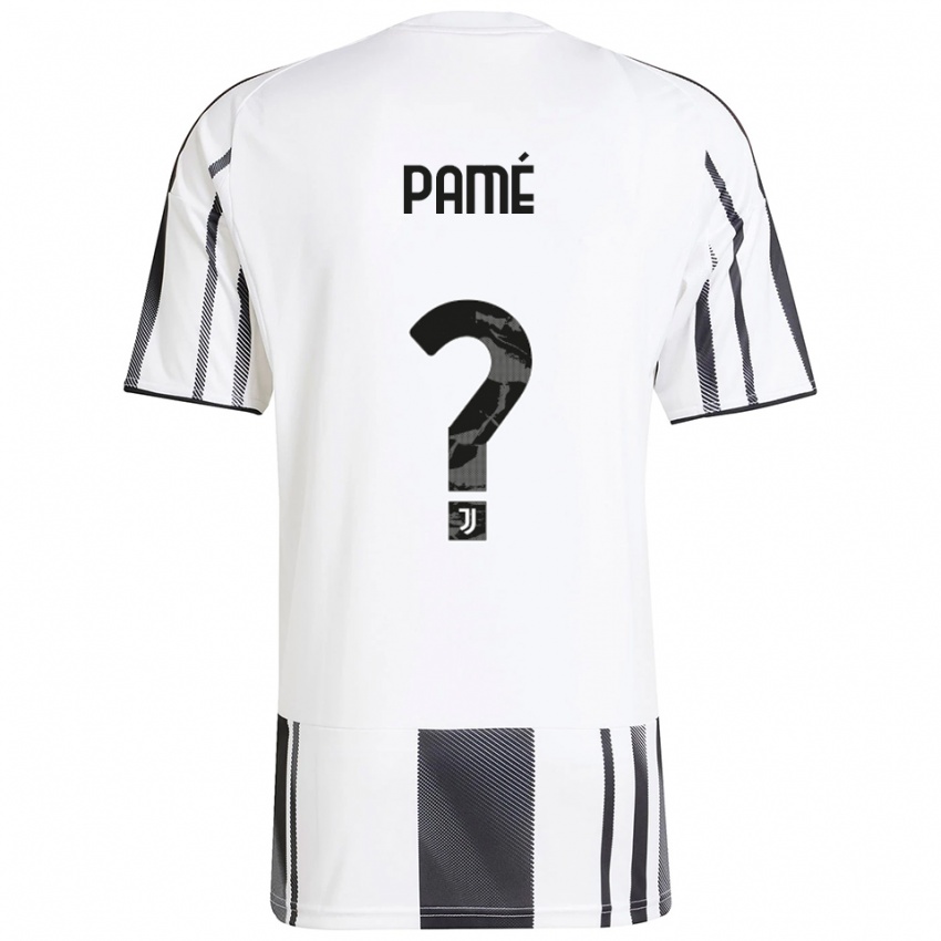 נשים Mamadou Pamé #0 לבן שחור ג'רזי ביתית 2025/26 חולצה קצרה