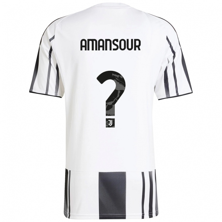 נשים Adam Amansour #0 לבן שחור ג'רזי ביתית 2025/26 חולצה קצרה