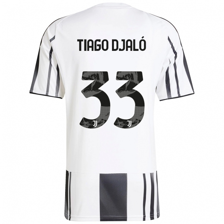 נשים טיאגו דז'אלו #33 לבן שחור ג'רזי ביתית 2025/26 חולצה קצרה