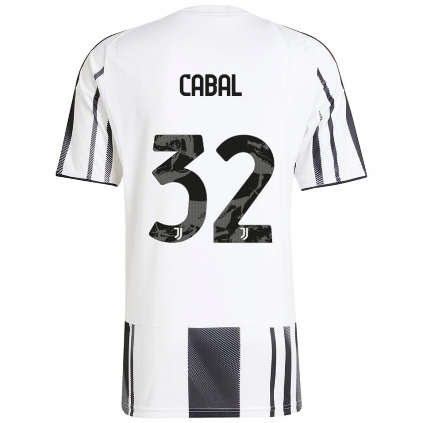 נשים חואן דויד קאבאל #32 לבן שחור ג'רזי ביתית 2025/26 חולצה קצרה