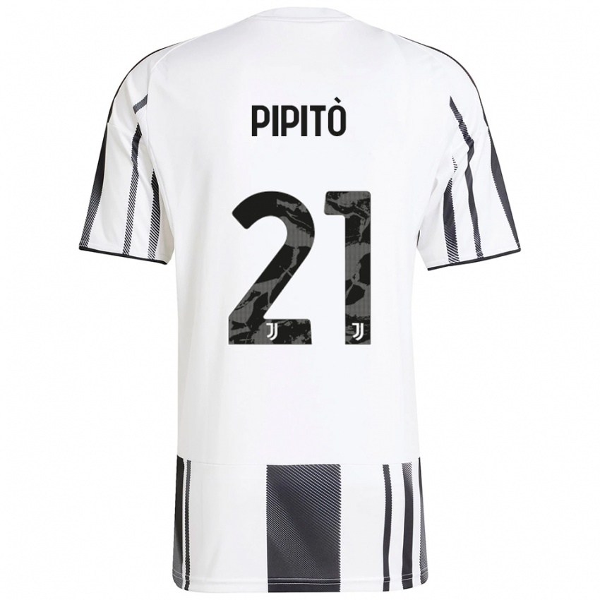 נשים Giuseppe Pipitò #21 לבן שחור ג'רזי ביתית 2025/26 חולצה קצרה