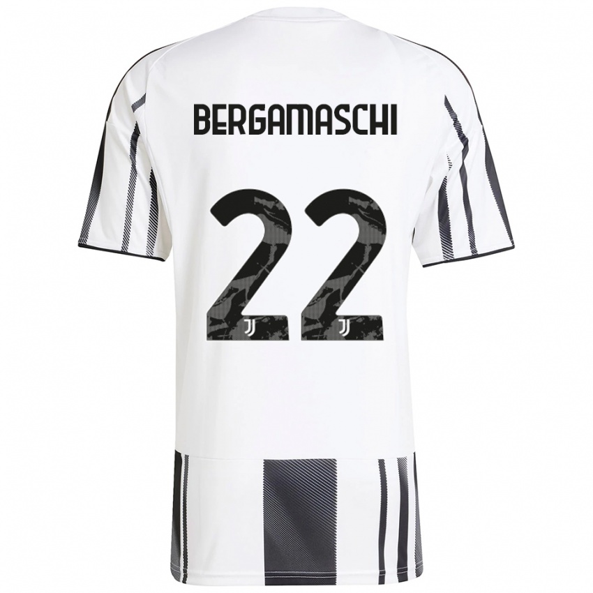 נשים ולנטינה ברגמסקי #22 לבן שחור ג'רזי ביתית 2025/26 חולצה קצרה