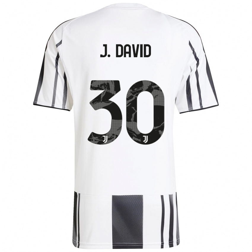 נשים ג'ונתן דייוויד #30 לבן שחור ג'רזי ביתית 2025/26 חולצה קצרה