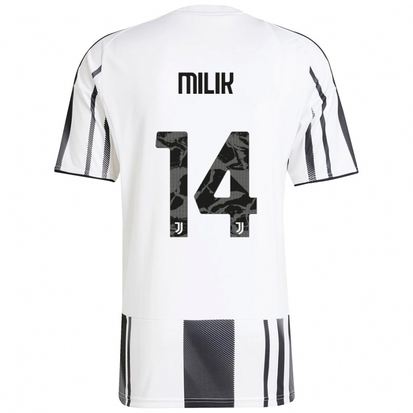 נשים ארקדיוש מיליק #14 לבן שחור ג'רזי ביתית 2025/26 חולצה קצרה