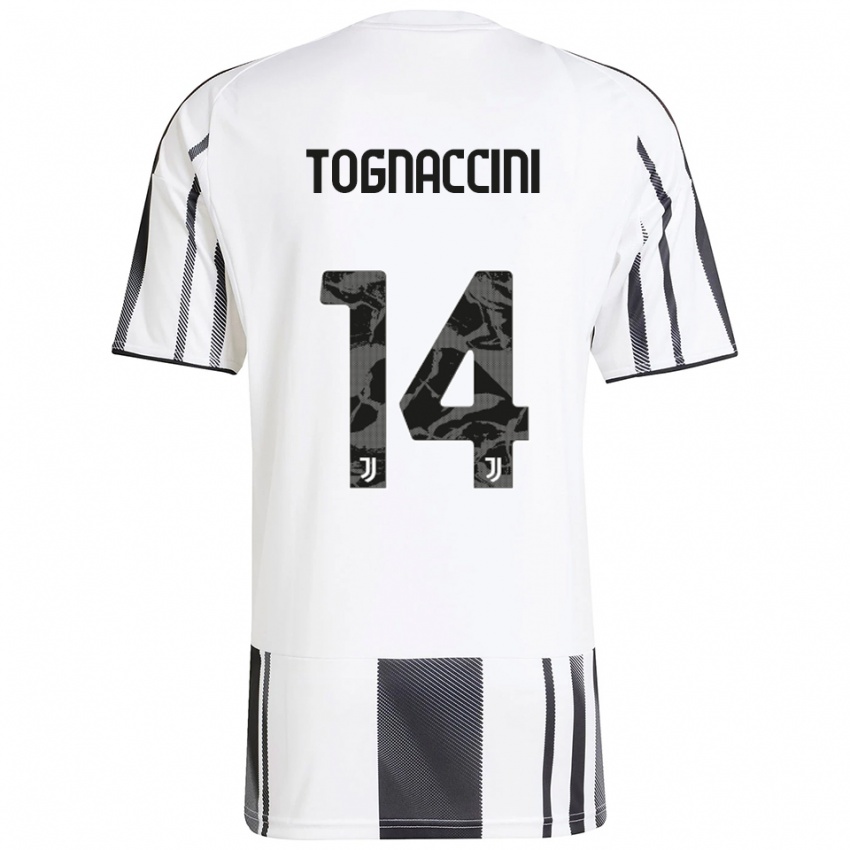 נשים ויטוריו טוגנאצ׳יני #14 לבן שחור ג'רזי ביתית 2025/26 חולצה קצרה