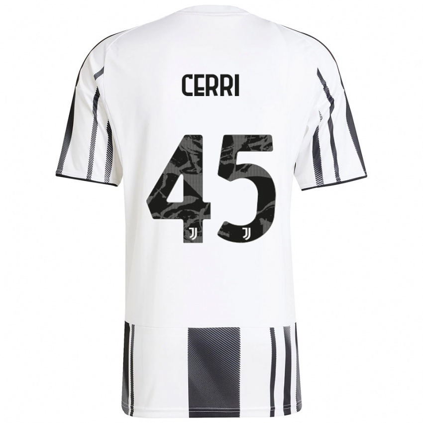 נשים לאונרדו צ׳רי #45 לבן שחור ג'רזי ביתית 2025/26 חולצה קצרה